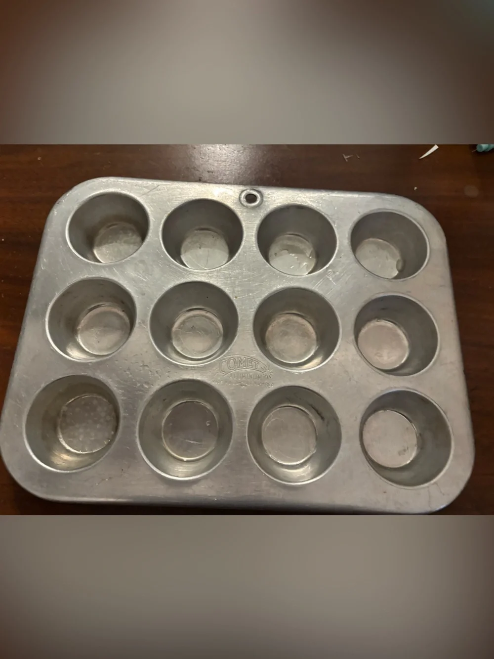 vintage Comet aluminum 12-cup mini muffin pan